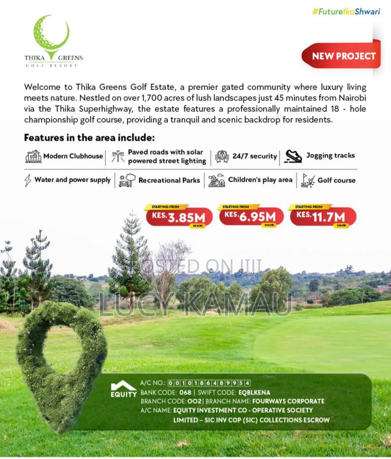 Luxurious 1⁄4 Acre Plots in Thika Greens Golf Estate in Thika