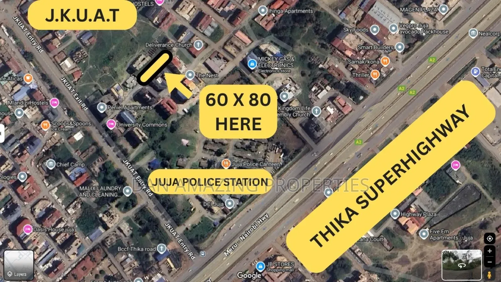 60 by 80 Plot in Juja Town for Sale Ideal for High Rise Apartments in Juja