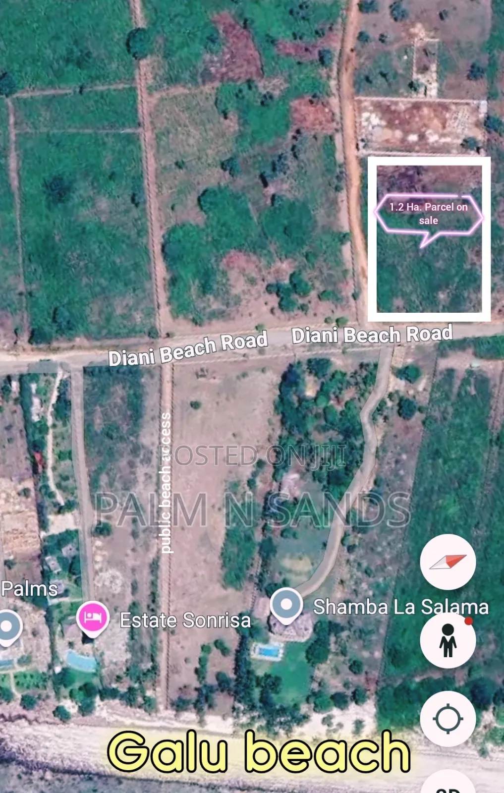 Galu Kinondo 3 Acres on Sale in Diani