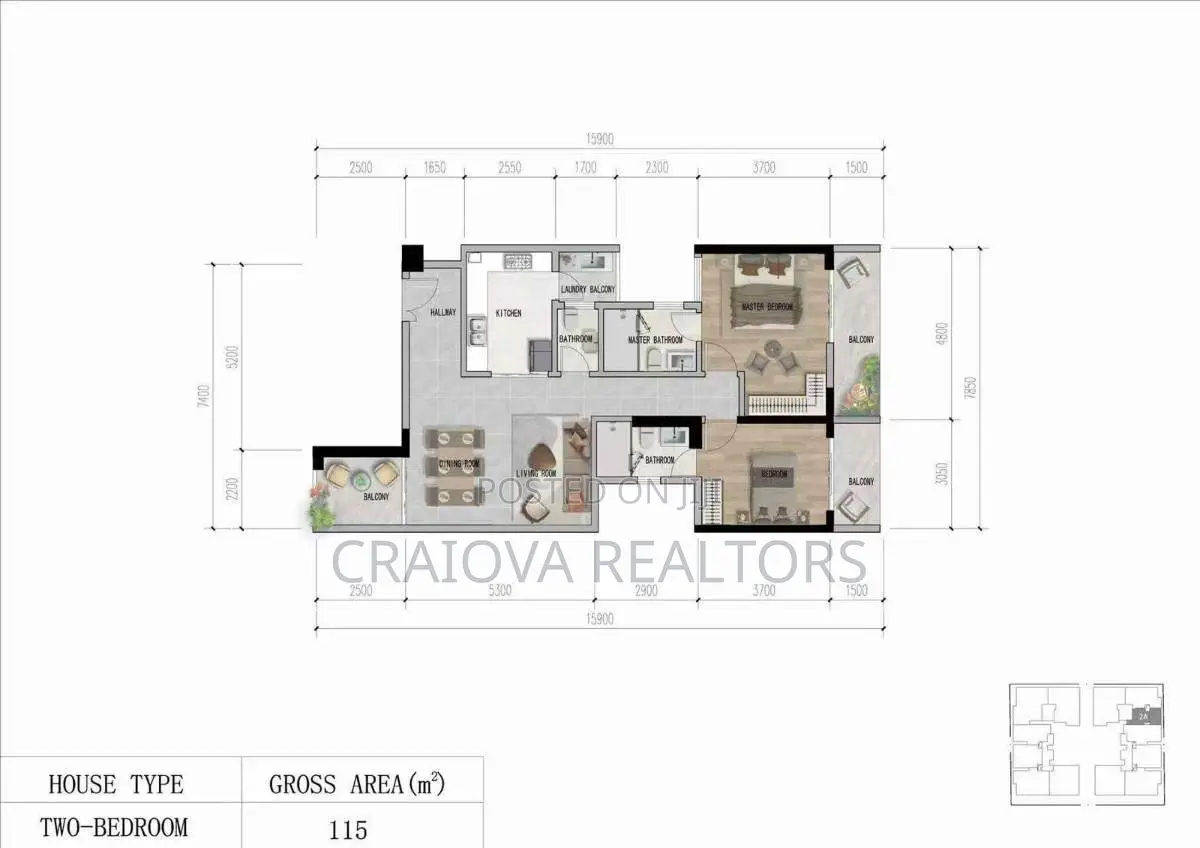 2bdrm Apartment in Luna Oak Residency, Kilimani for sale in Kilimani
