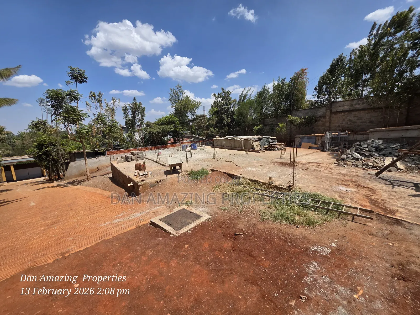 50 by 100 Plot With a Ready Laid Down Foundation for Sale in Kerarapon in Kerarapon