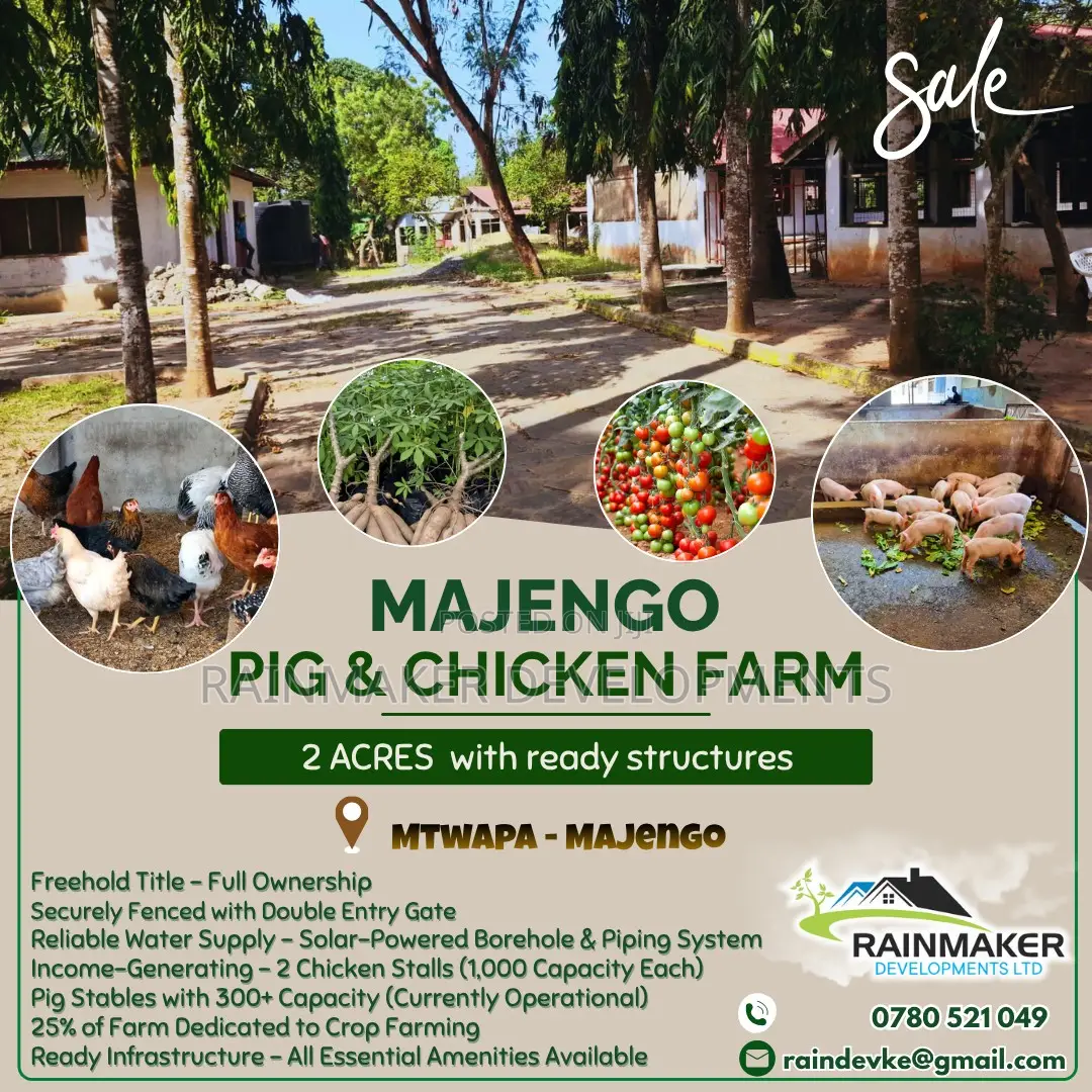 Fully Operational 2 Acre Pig Chicken Farm - Majengo, Mtwapa in Mtwapa