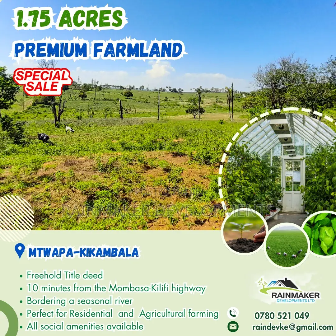 Prime 1.75 Acres For Sale – Mtwapa–Kikambala in Kikambala