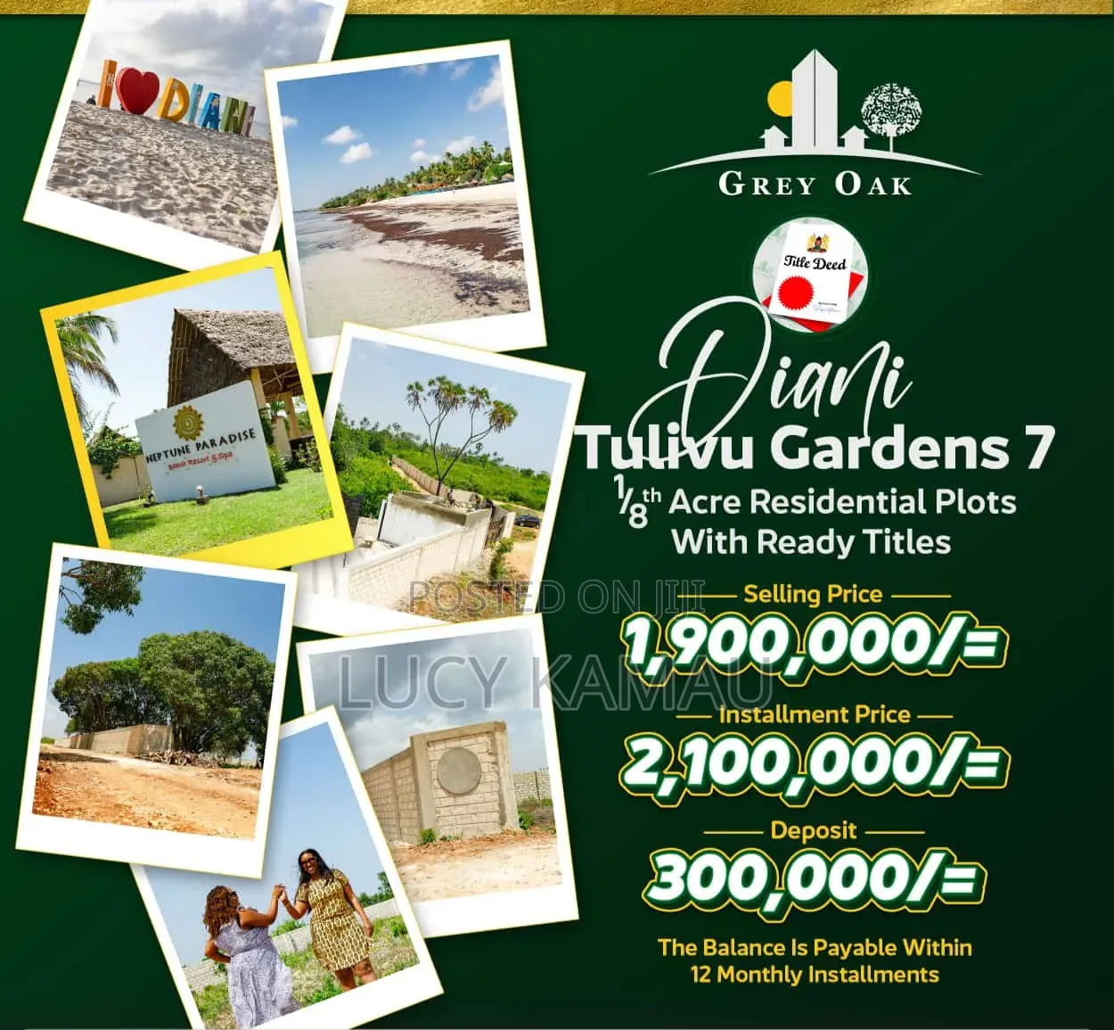 Prime 50x100 Plots in Diani ,900 Metres From the Beach. in Diani