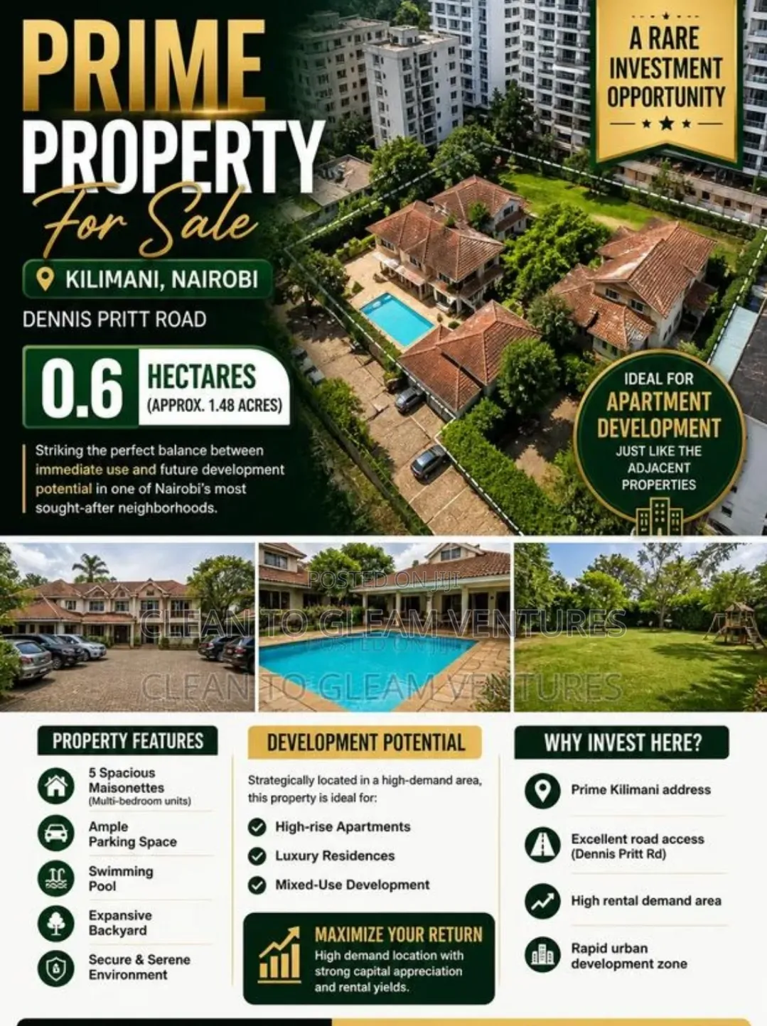 0.6 Hectares Land Along Dennis Prit Rd, Nairobi Kilimani in Kilimani