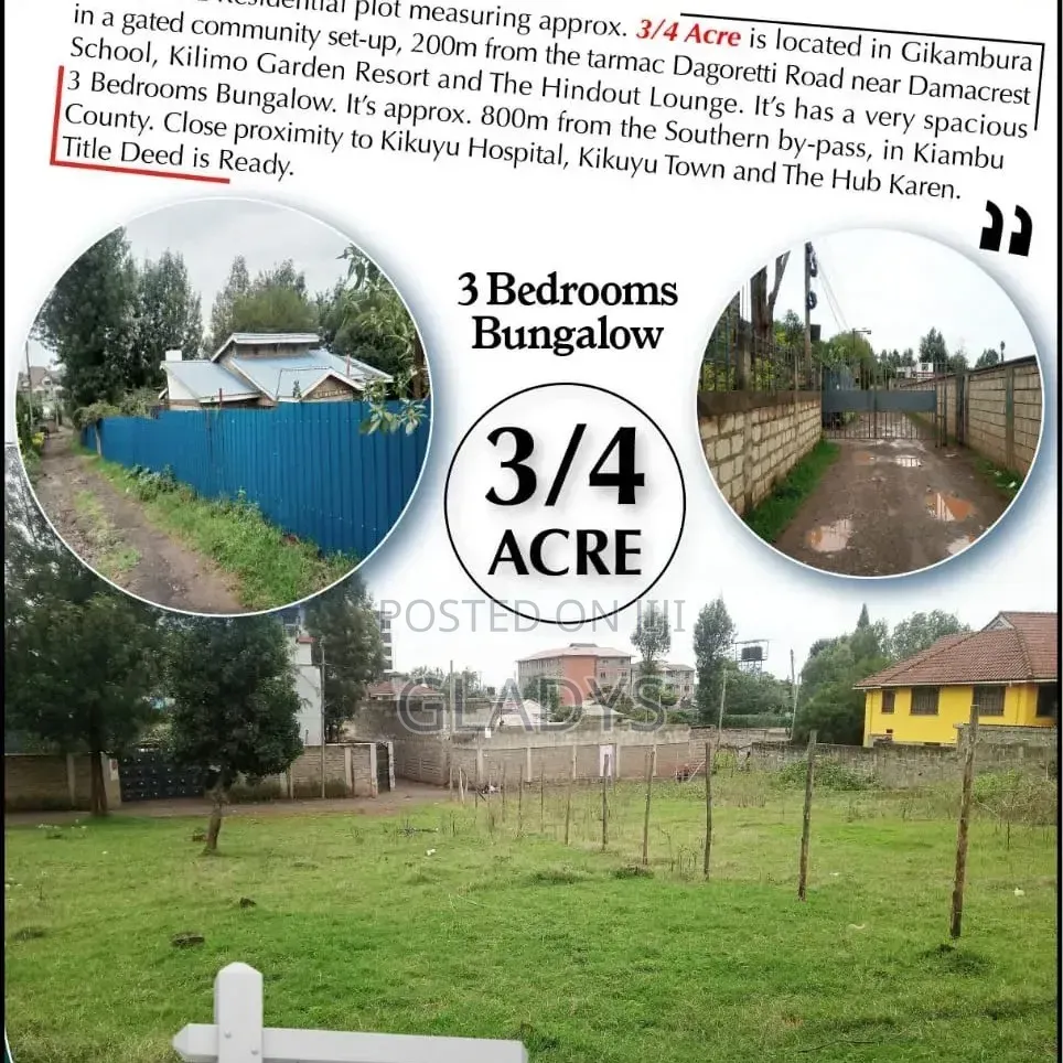 3/4 Acre Of Land In Gikambura In A Gated Community in Woodley/Kenyatta Golf Course