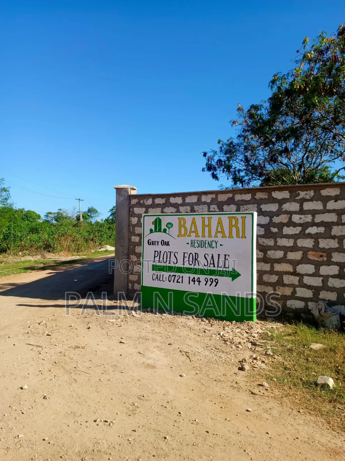 One Acre on Second Row in Galu Diani on Sale! in Diani