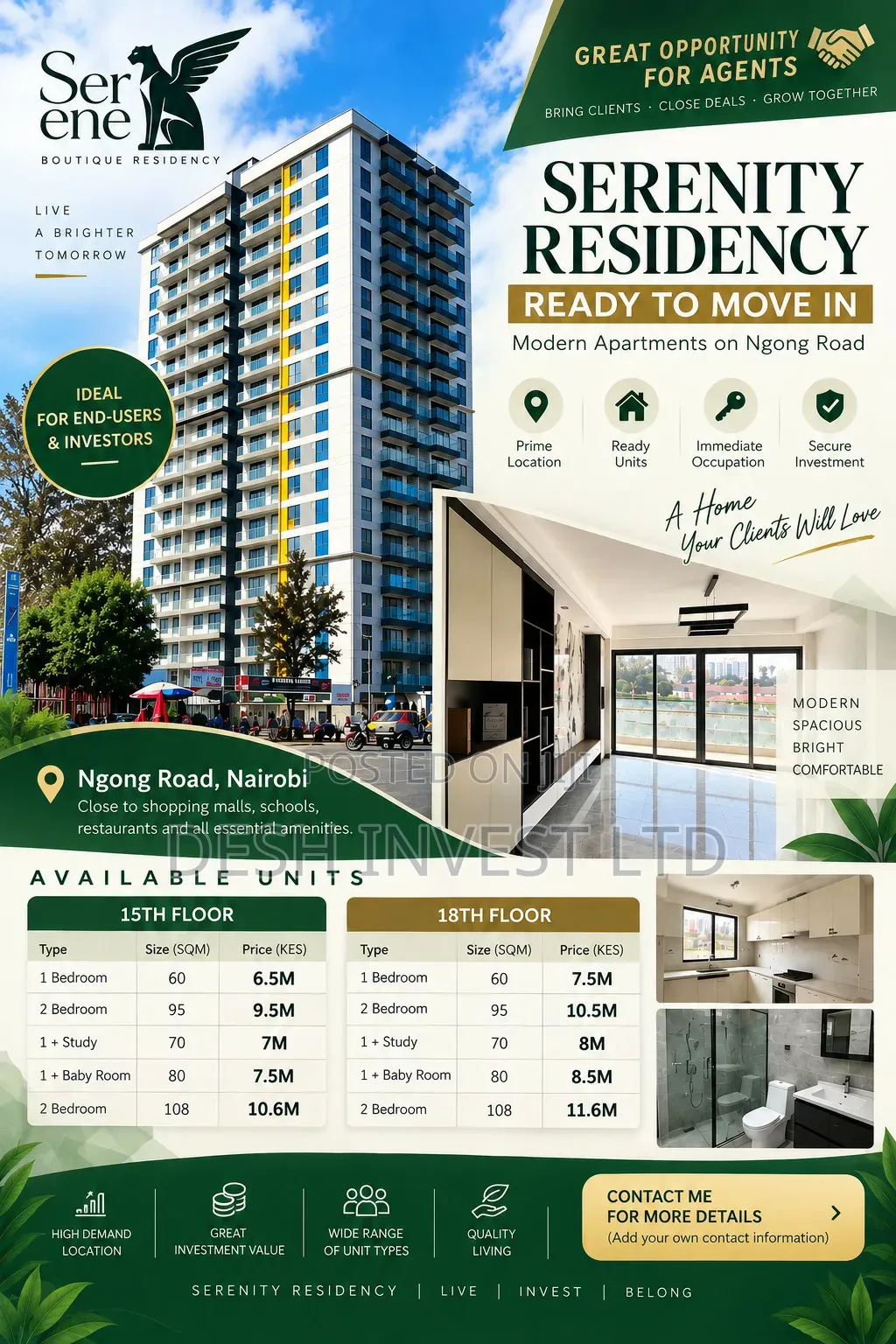 2bdrm Apartment in Kilimani, Hurlingham for sale in Hurlingham