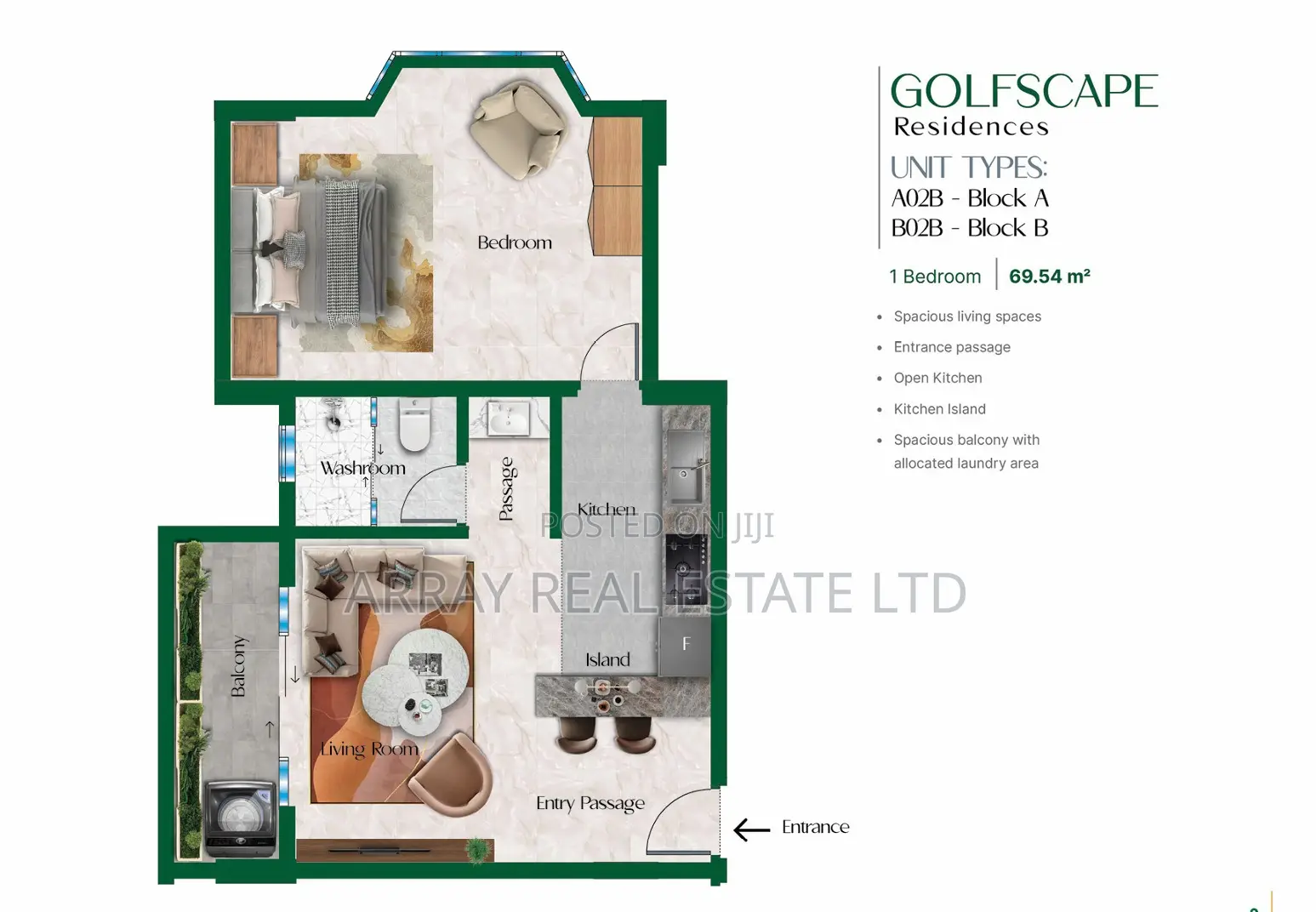 1bdrm Apartment in Golfscape Residence, Hurlingham for sale in Hurlingham