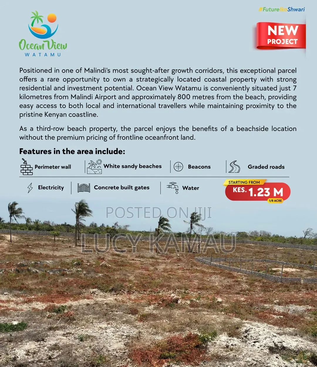Prime 1⁄8th Acre 3rd Row Beach Plots in Watamu in Watamu